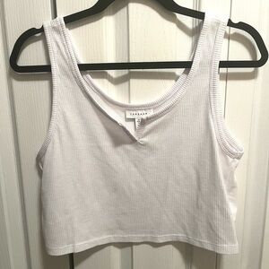 Topshop White Cropped Tank Top